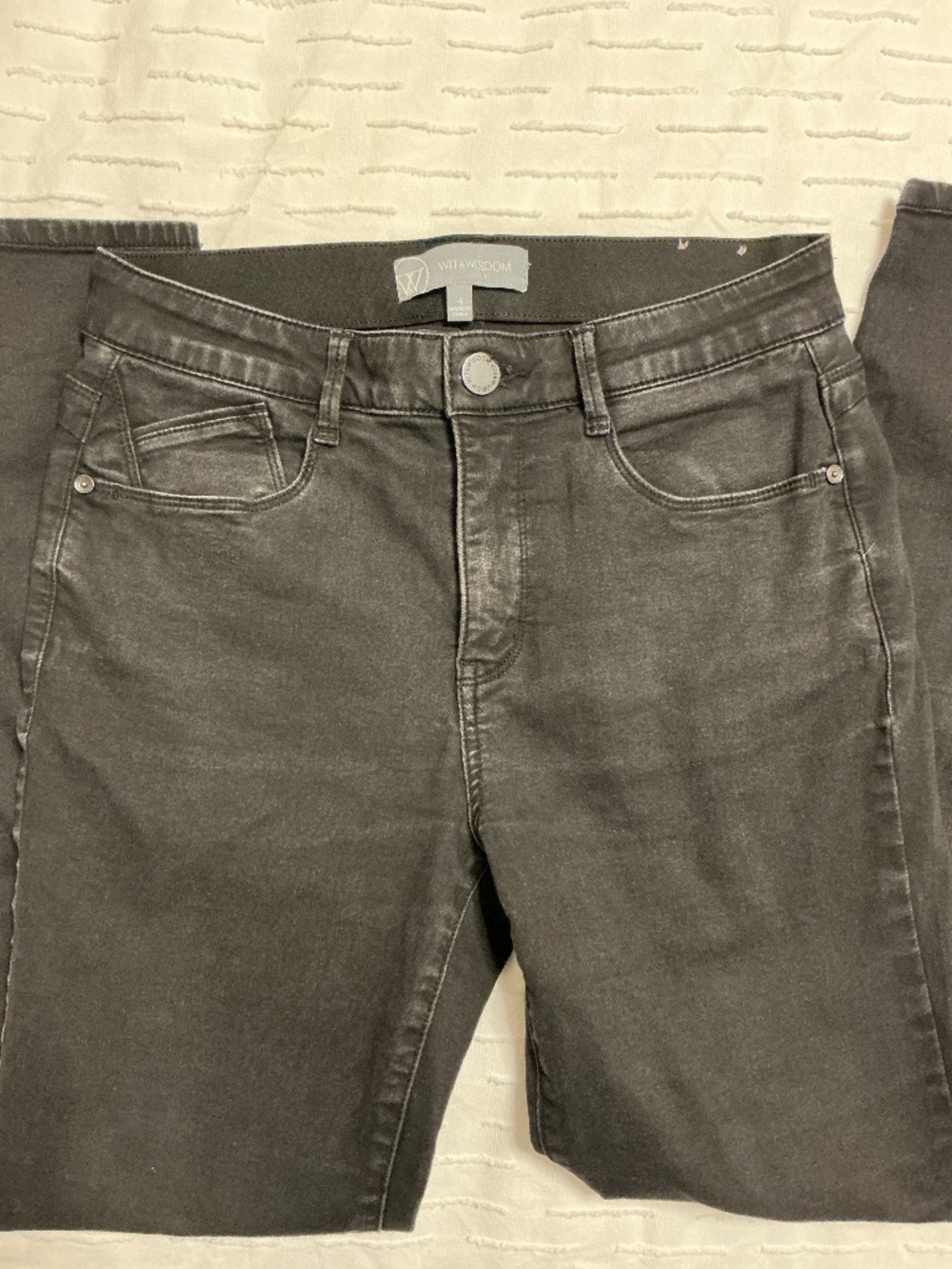 Wit & Wisdom Abs’olution High Waist Ankle Skinny Jeans - size 4 Washed Black